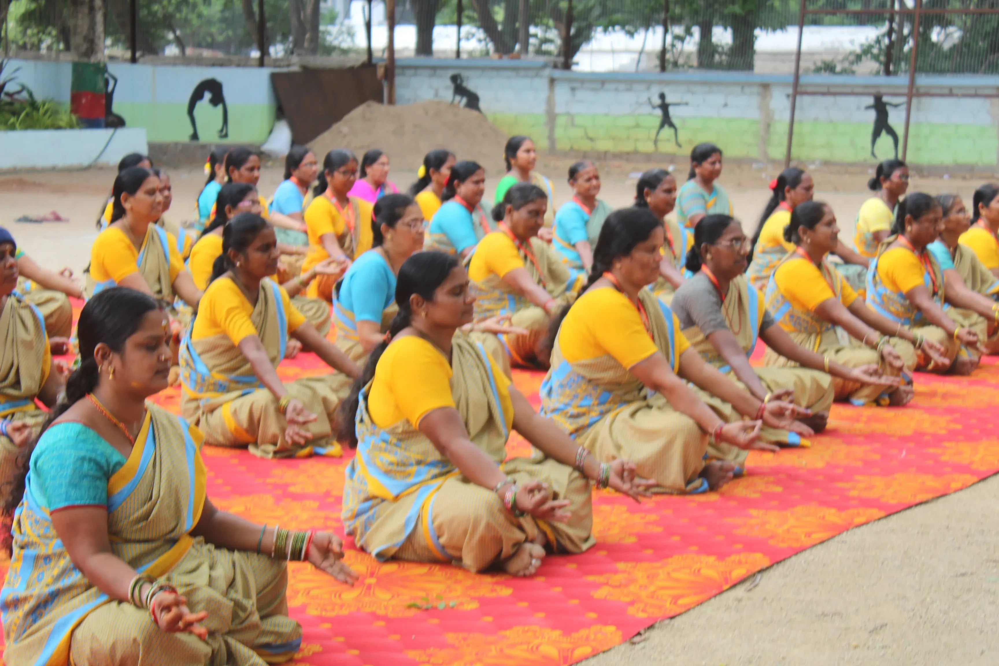 Staff Yoga Session at Pallavi International School Gowdavalli