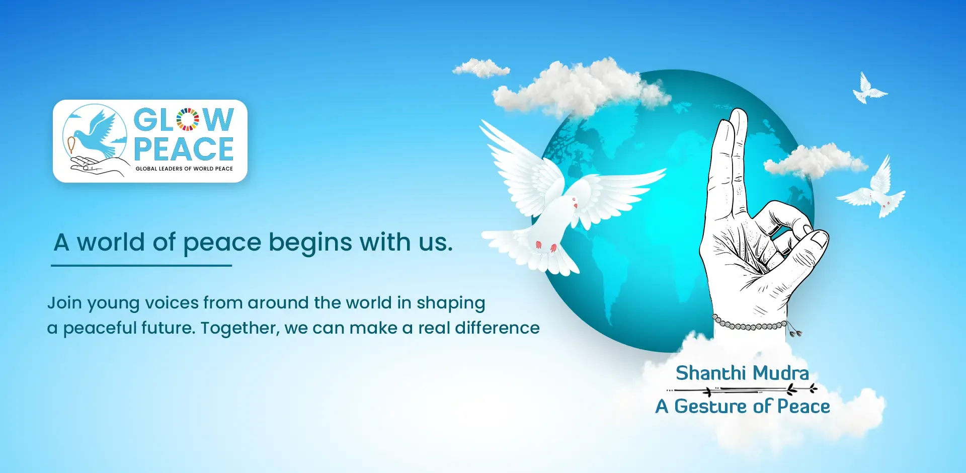 Glow Peace - a world of peace begins with us, Shanthi Mudra, Pallavi International School Gowdavalli